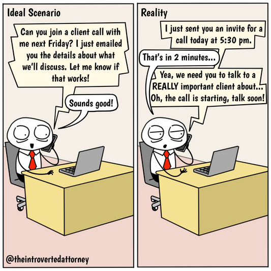 Comic about attorney being in a conference call