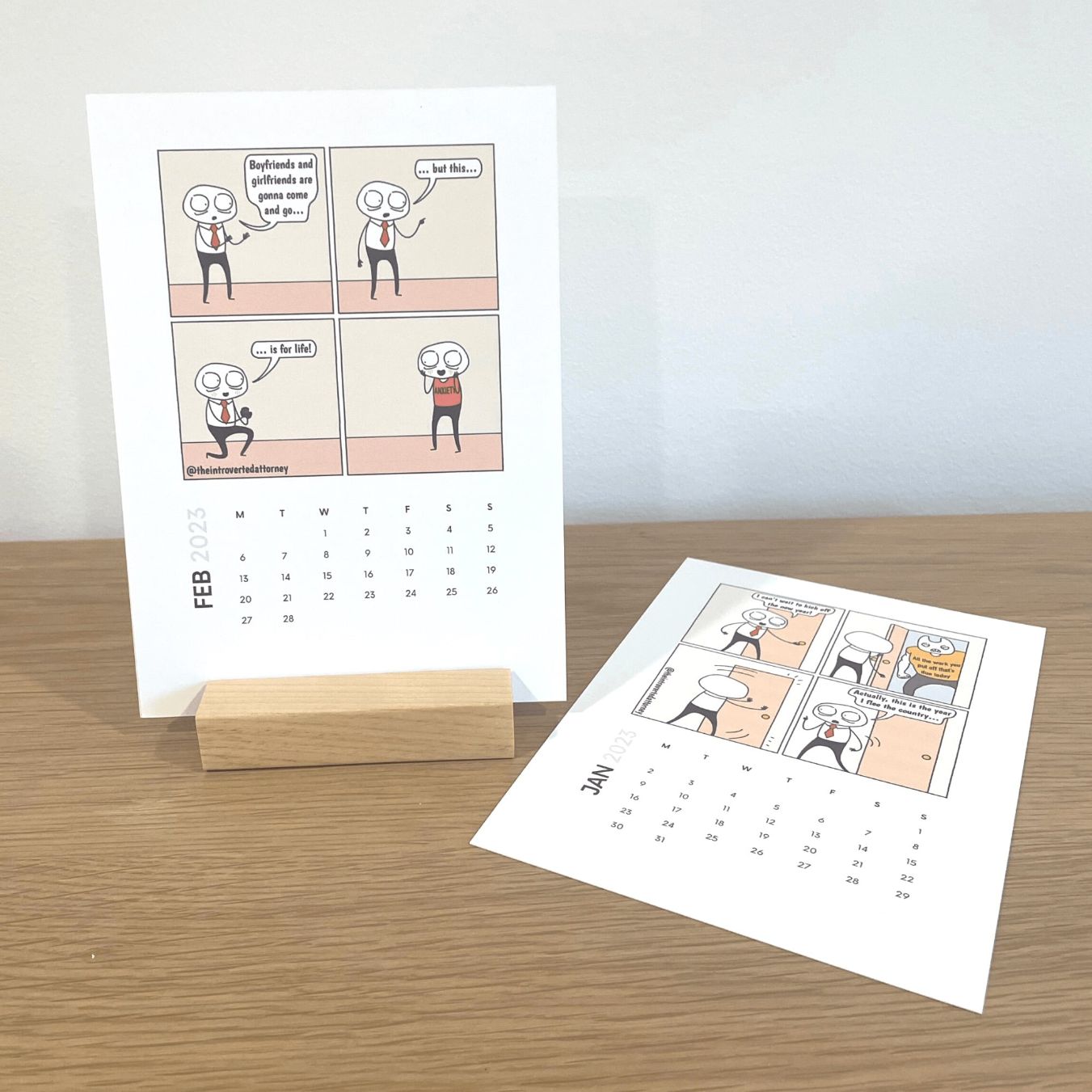 2025 Vertical Desk Calendar | Corporate Humor Monthly Comics | Organizer Gift for Lawyers