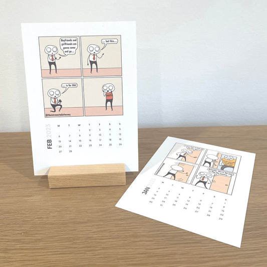 2025 Vertical Desk Calendar | Corporate Humor Monthly Comics | Organizer Gift for Lawyers