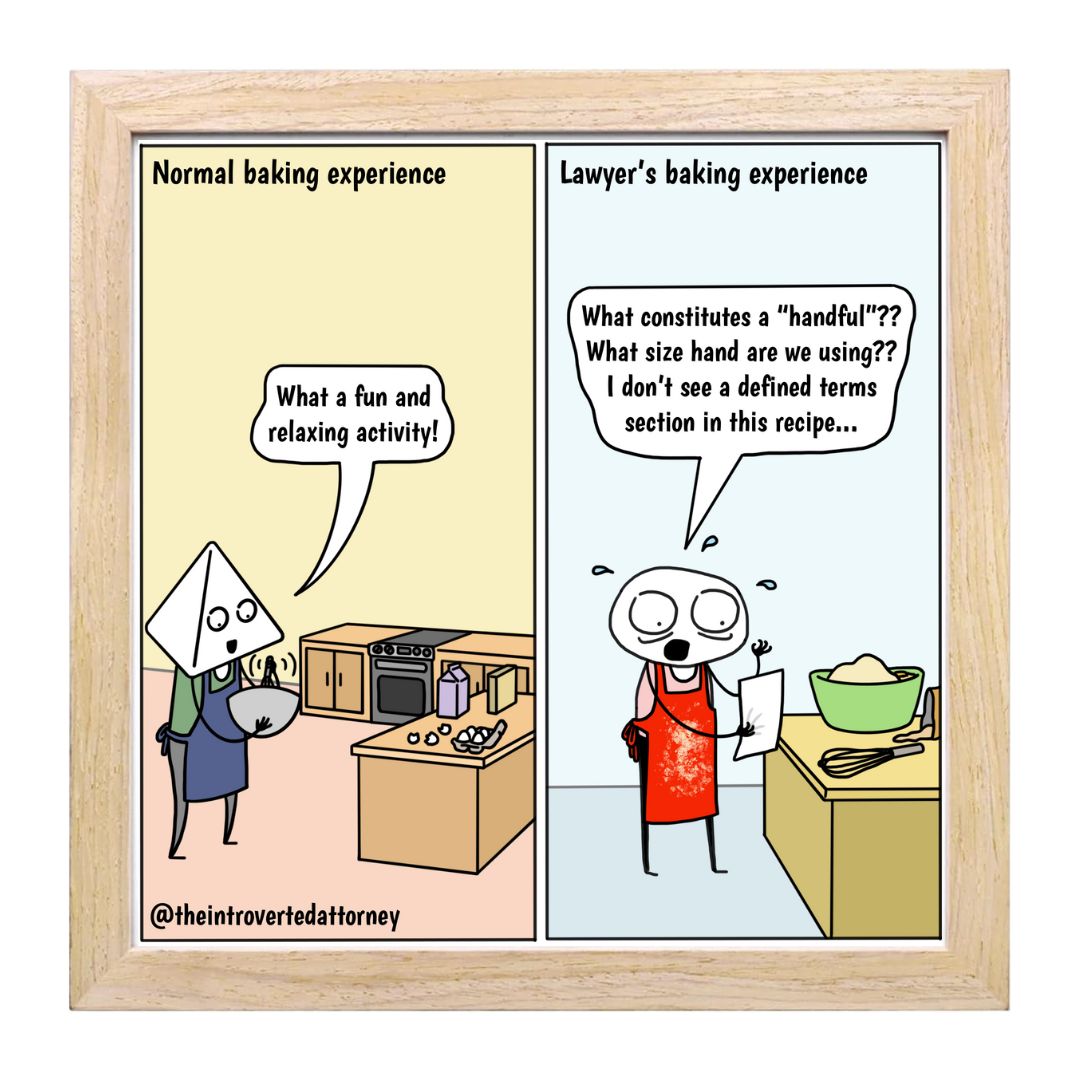 Lawyer Baking Comic Print (10" x 10") | Best Lawyer Gifts | Funny Gifts for Attorneys | The Introverted Attorney