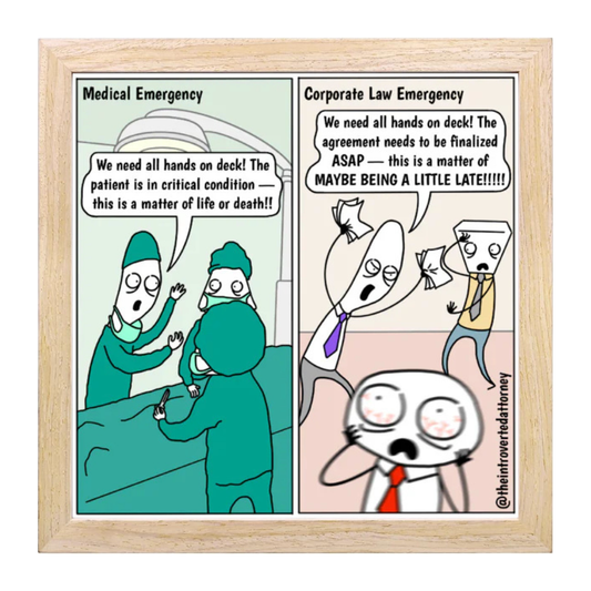 Medical Emergency vs. Corporate Law Emergency | Best Lawyer Law Firm Gifts | Law Comic Print | Funny Gifts for Attorneys