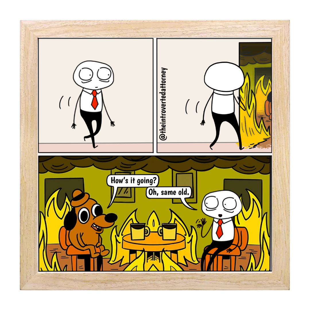 This Is Fine | Best Lawyer Law Firm Gifts | Law Comic Print | Funny Gifts for Attorneys