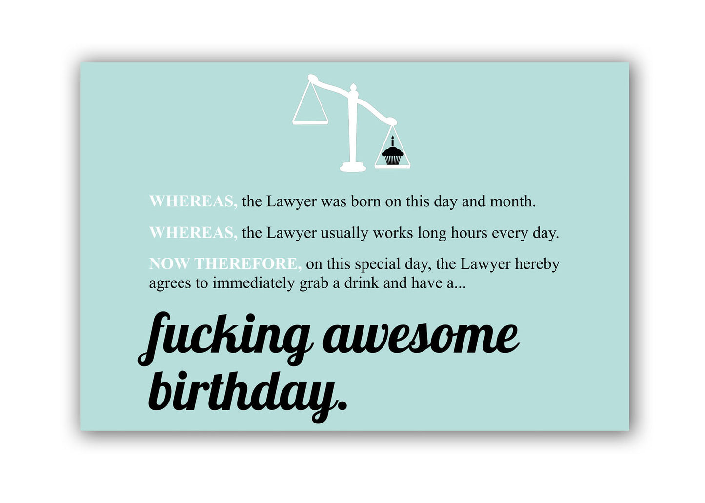 Fucking Awesome Birthday Funny Greeting Card for Lawyers