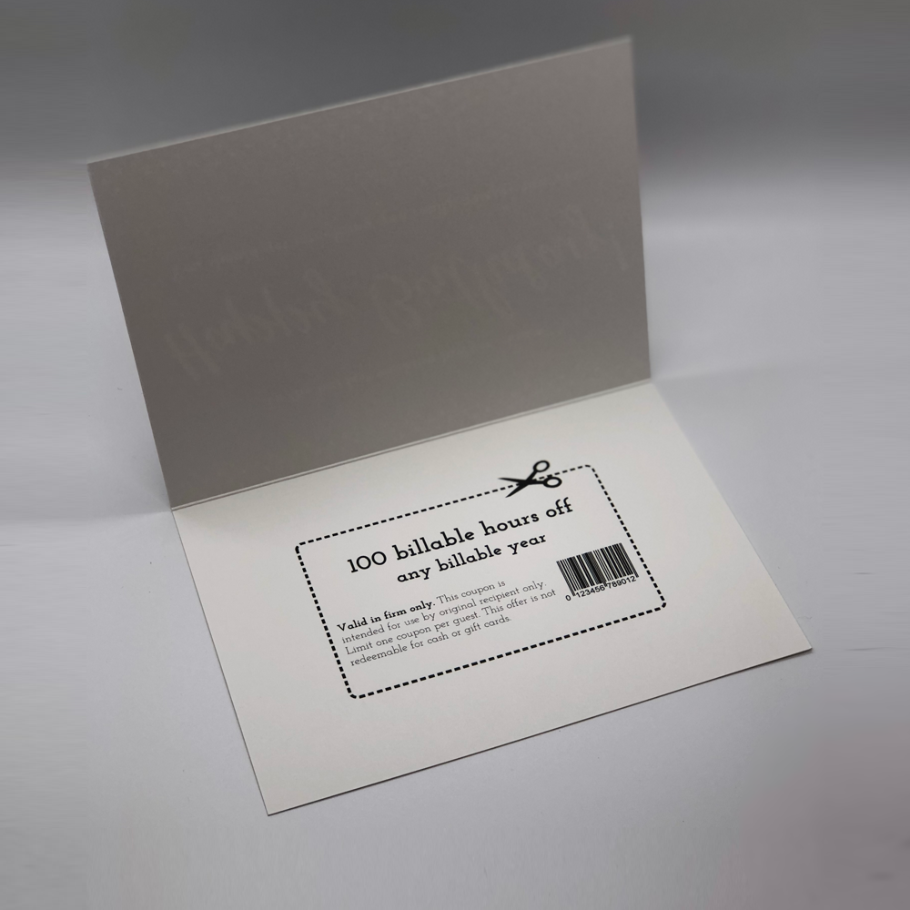 Happy Birthday Coupon Greeting Card for Attorneys