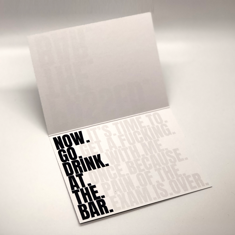 Passed The Bar, Now Go Drink At The Bar Card for New Attorneys