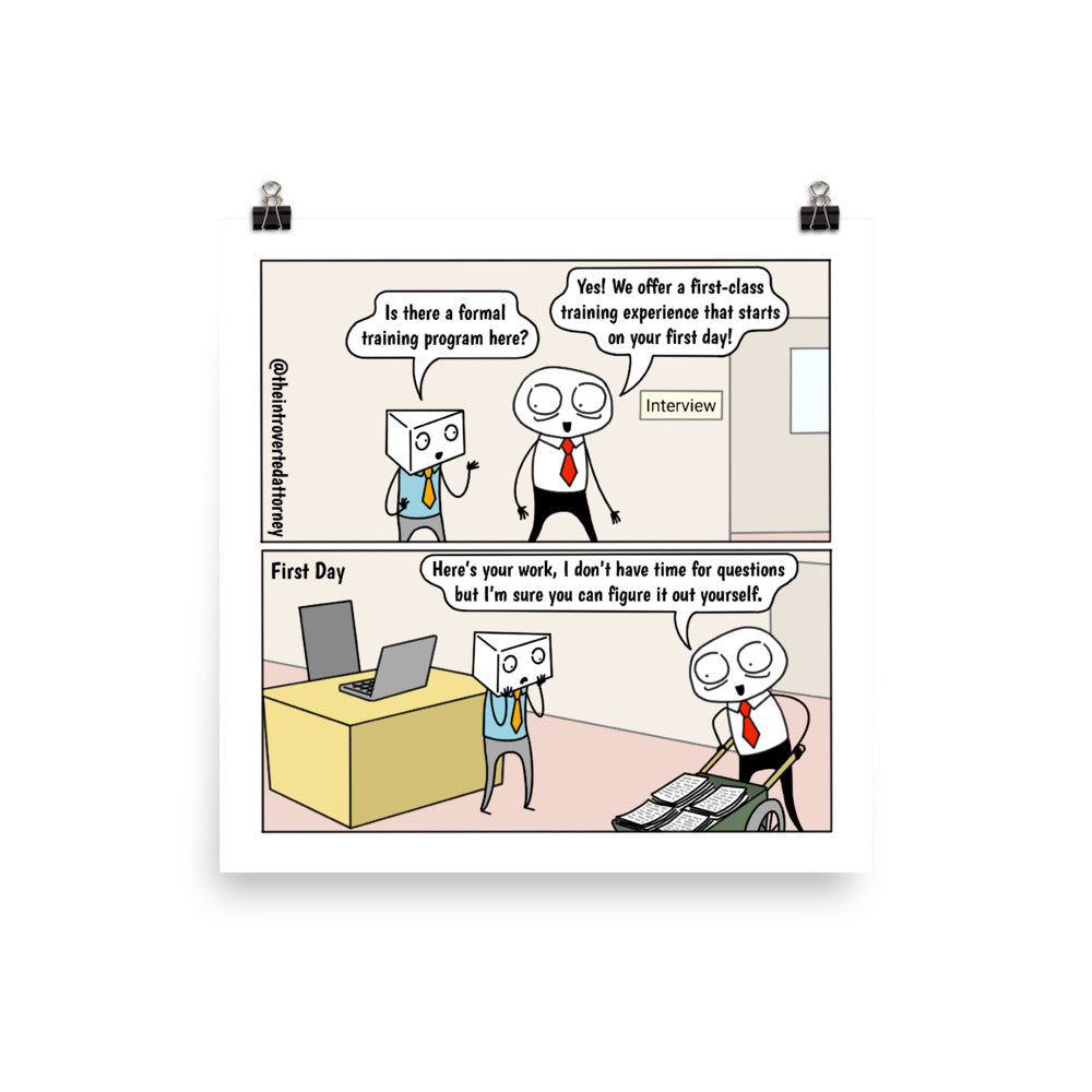 First Class Training Experience | Best Lawyer Law Firm Gifts | Law Comic Print | Funny Gifts for Attorneys