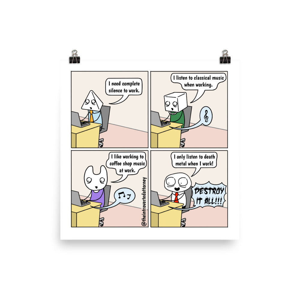 Motivating Music | Best Lawyer Law Firm Gifts | Law Comic Print | Funny Gifts for Attorneys