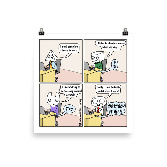 Motivating Music | Best Lawyer Law Firm Gifts | Law Comic Print | Funny Gifts for Attorneys