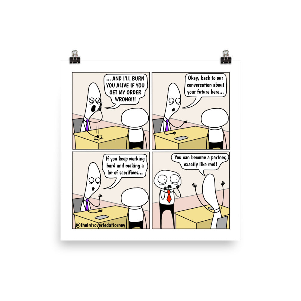 Beware of Your Future | Best Lawyer Law Firm Gifts | Law Comic Print | Funny Gifts for Attorneys