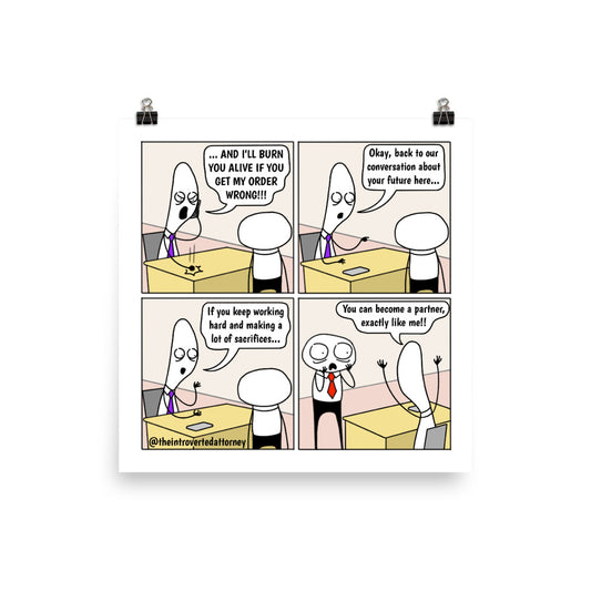 Beware of Your Future | Best Lawyer Law Firm Gifts | Law Comic Print | Funny Gifts for Attorneys