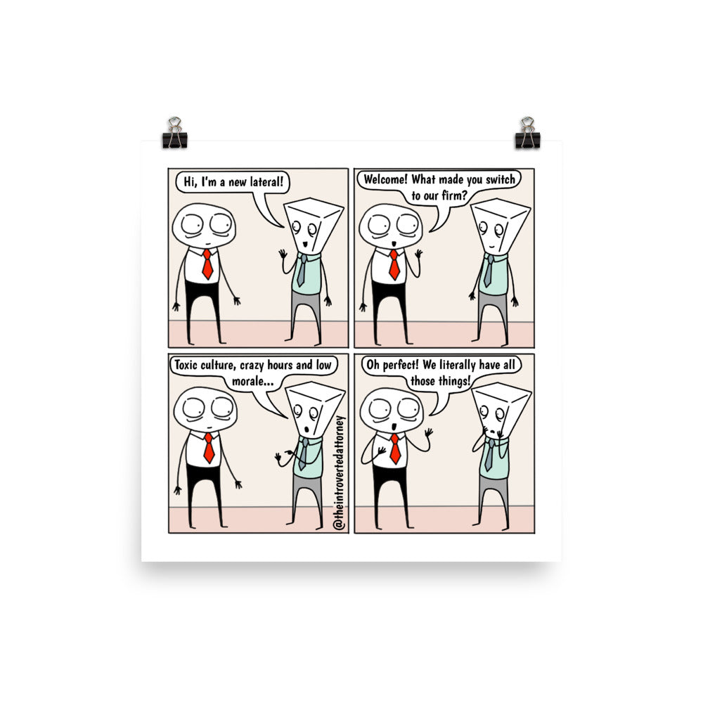 The Lateral | Best Lawyer Law Firm Gifts | Law Comic Print | Funny Gifts for Attorneys