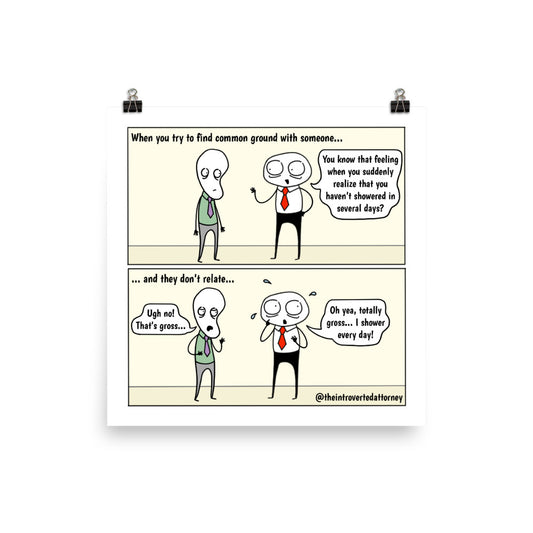 Hit or Miss | Best Lawyer Gifts Comic Print (10" x 10") | Funny Gifts for Attorneys | The Introverted Attorney