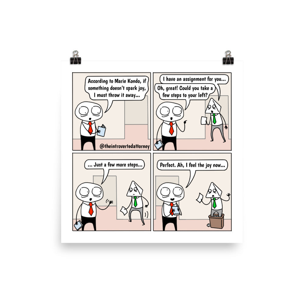 Tidying Up | Best Lawyer Law Firm Gifts | Law Comic Print | Funny Gifts for Attorneys