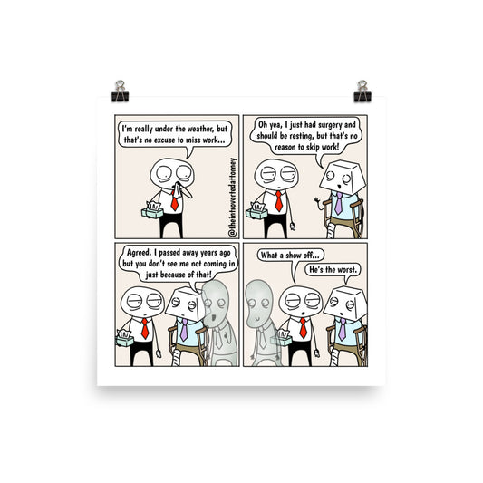 Show Off | Best Lawyer Law Firm Gifts | Law Comic Print | Funny Gifts for Attorneys