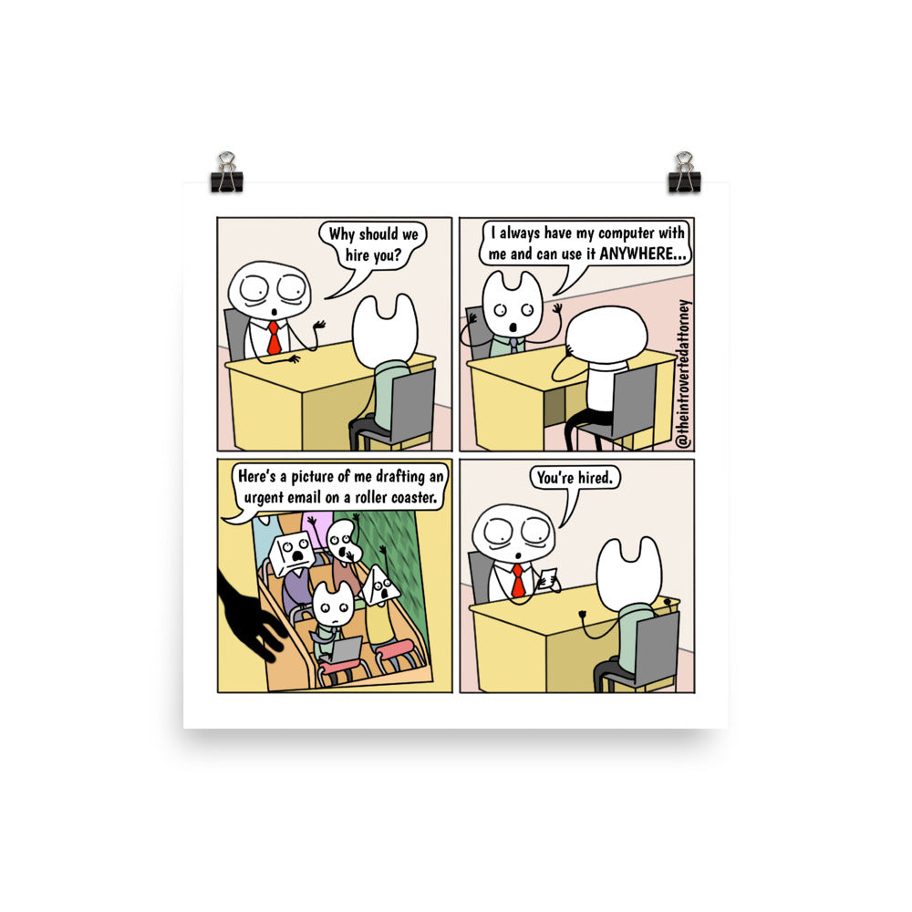 Why Should We Hire You | Best Lawyer Law Firm Gifts | Law Comic Print | Funny Gifts for Attorneys