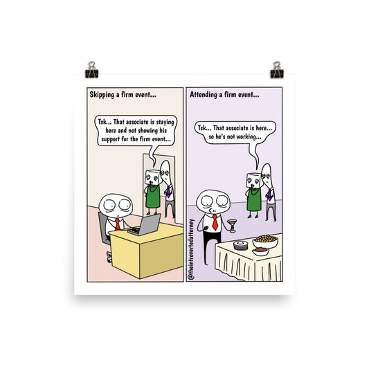 To Go or Not to Go | Best Lawyer Law Firm Gifts | Law Comic Print | Funny Gifts for Attorneys