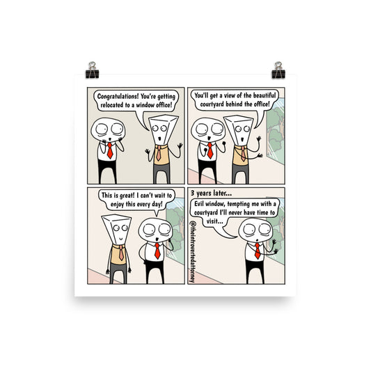 Window Office | Best Lawyer Law Firm Gifts | Law Comic Print | Funny Gifts for Attorneys