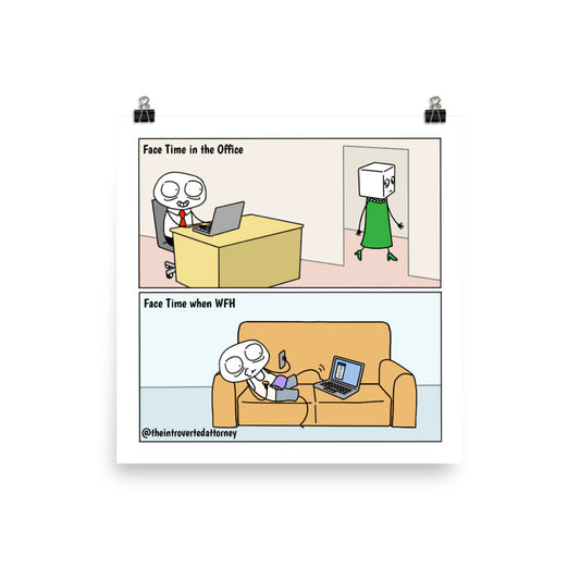 Face Time | Best Lawyer Law Firm Gifts | Law Comic Print | Funny Gifts for Attorneys