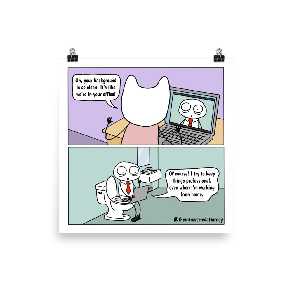 Keeping it Professional | Lawyer Comic Print (10" x 10") | Full Color | The Introverted Attorney