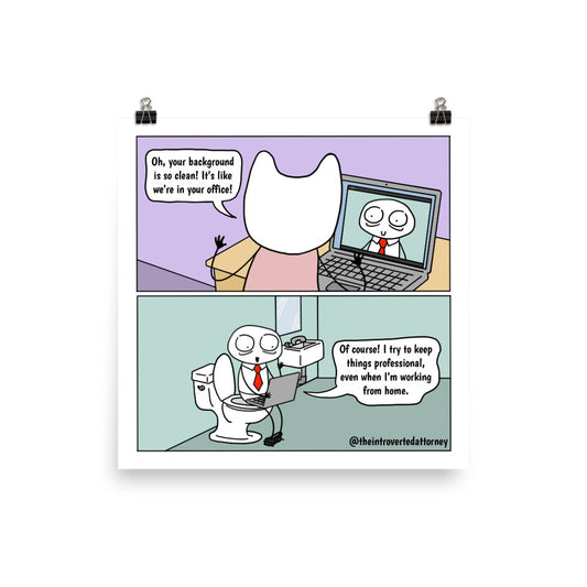 Keeping it Professional | Lawyer Comic Print (10" x 10") | Full Color | The Introverted Attorney