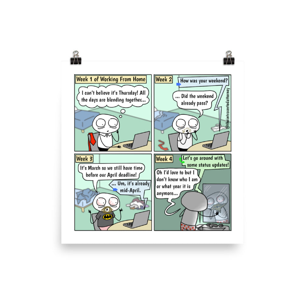 Who Am I | Comic Print (10" x 10") | Full Color | The Introverted Attorney