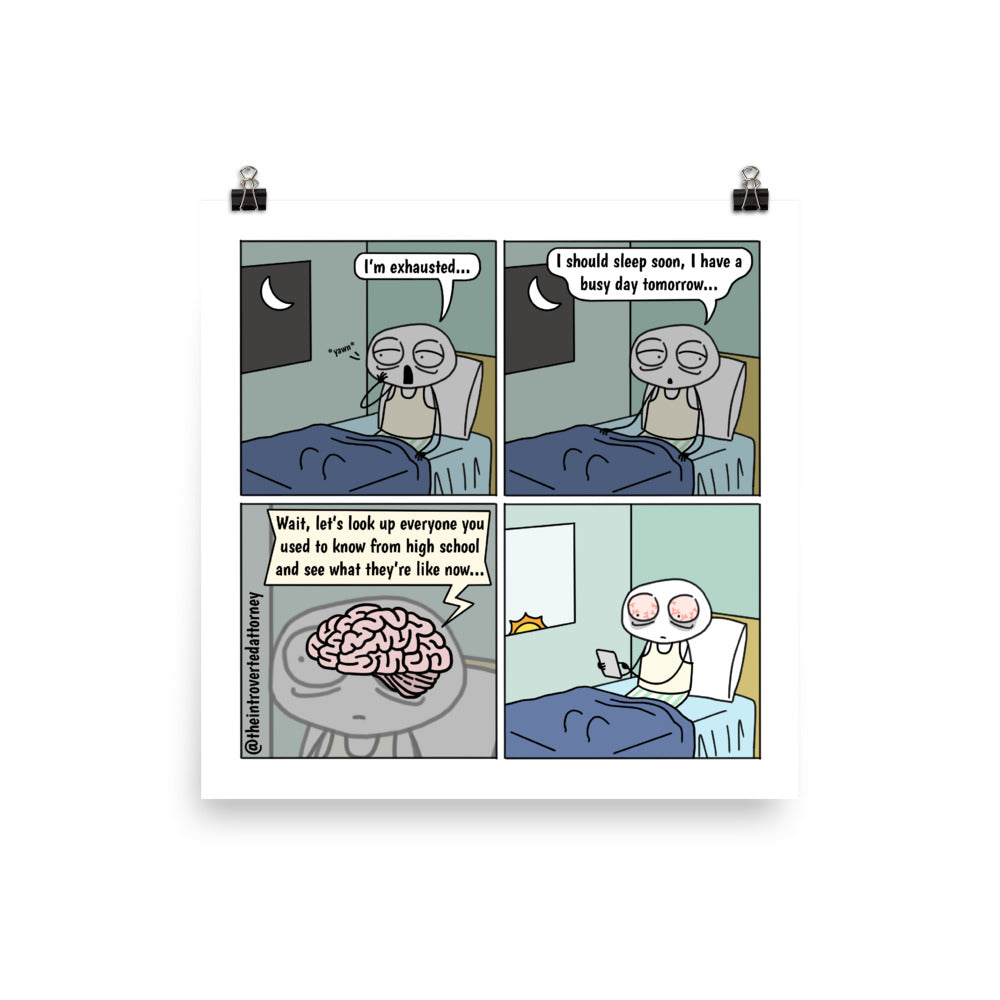 Bright Ideas at 1 AM | Best Lawyer Law Firm Gifts | Comic Print (10" x 10") | Funny Gifts for Attorneys | The Introverted Attorney