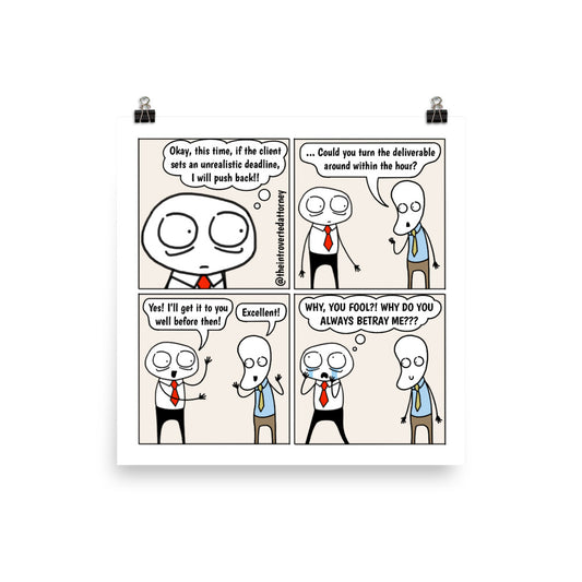 Self Sabotage | Best Lawyer Law Firm Gifts | Law Comic Print | Funny Gifts for Attorneys