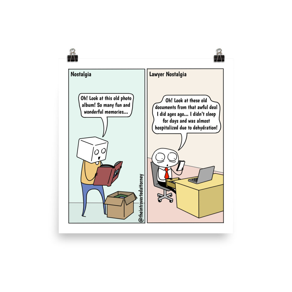 Nostalgia | Best Lawyer Law Firm Gifts | Law Comic Print | Funny Gifts for Attorneys