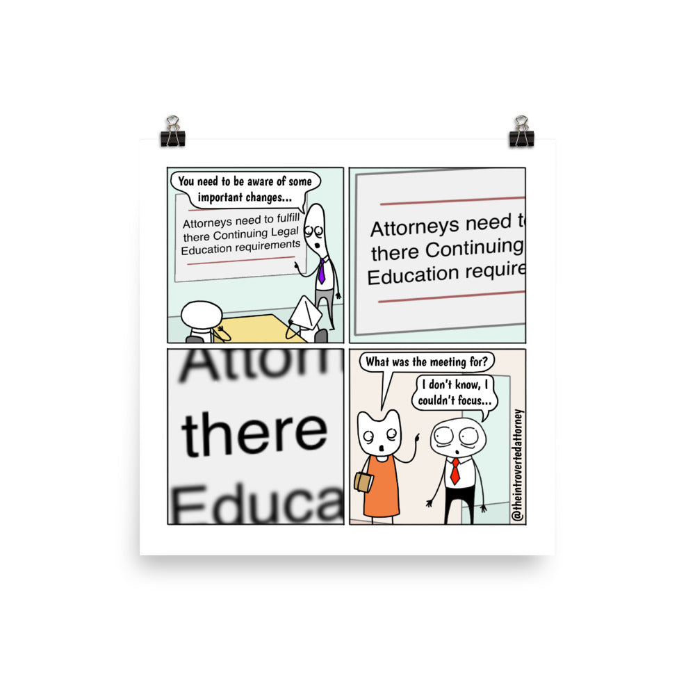 Distracting PowerPoint | Best Lawyer Law Firm Gifts | Comic Print (10" x 10") | Funny Gifts for Attorneys | The Introverted Attorney