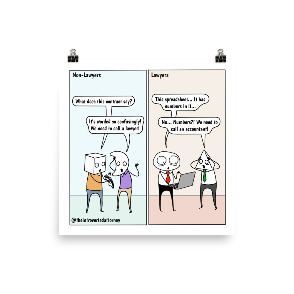Numbers | Best Lawyer Law Firm Gifts | Law Comic Print | Funny Gifts for Attorneys