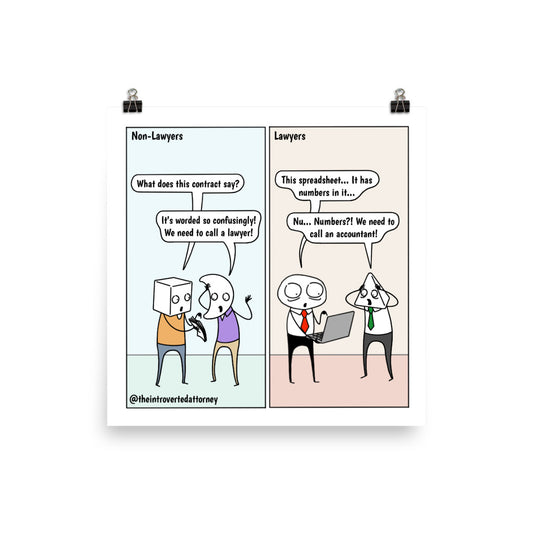 Numbers | Best Lawyer Law Firm Gifts | Law Comic Print | Funny Gifts for Attorneys