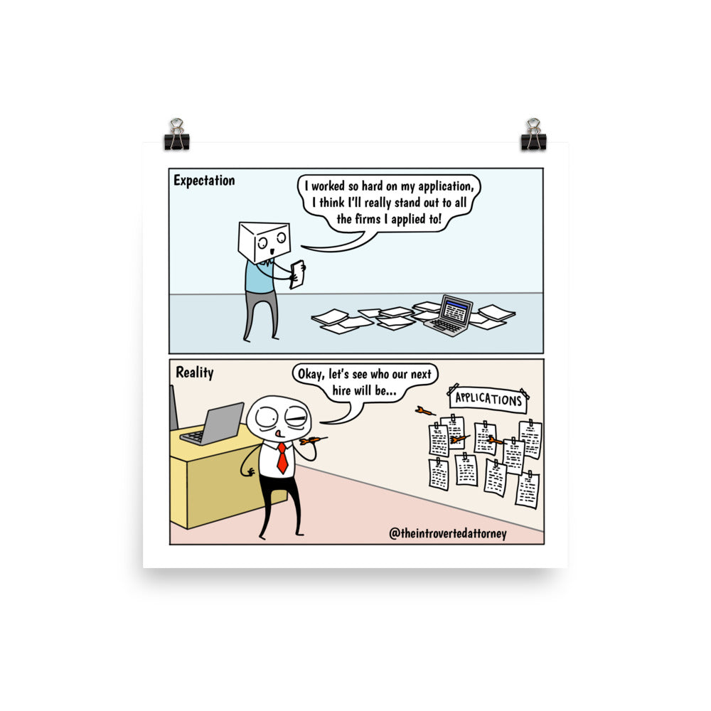 Hiring Process | Best Lawyer Law Firm Gifts | Law Comic Print | Funny Gifts for Attorneys