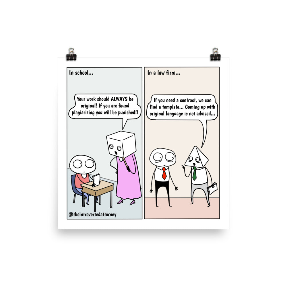 Copying | Best Lawyer Law Firm Gifts | Law Comic Print | Funny Gifts for Attorneys