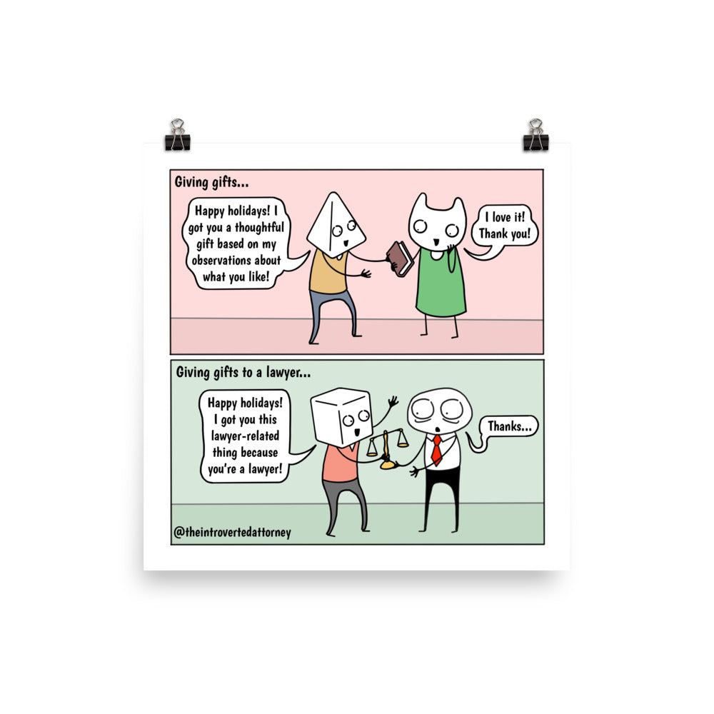 Gift Giving | Best Lawyer Law Firm Gifts | Law Comic Print | Funny Gifts for Attorneys
