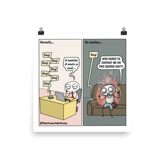 Unwelcome Notifications | Best Lawyer Law Firm Gifts | Law Comic Print | Funny Gifts for Attorneys