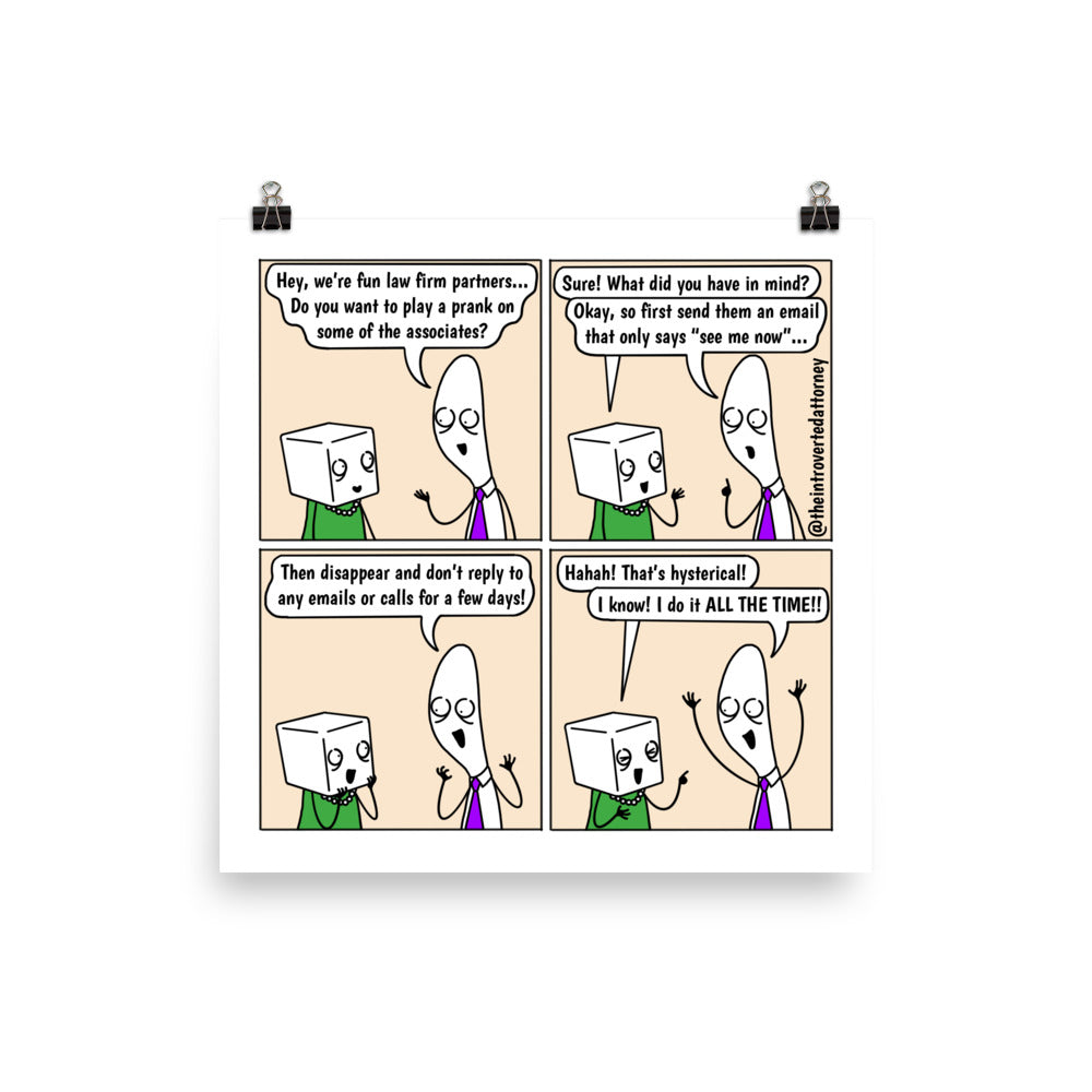 Partner Prank | Best Lawyer Law Firm Gifts | Law Comic Print | Funny Gifts for Attorneys