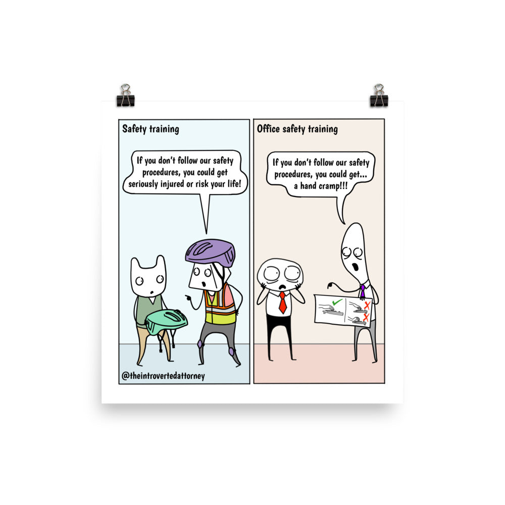 Safety Training | Best Lawyer Law Firm Gifts | Law Comic Print | Funny Gifts for Attorneys