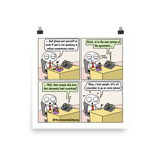 Unmuted | Best Lawyer Law Firm Gifts | Law Comic Print | Funny Gifts for Attorneys