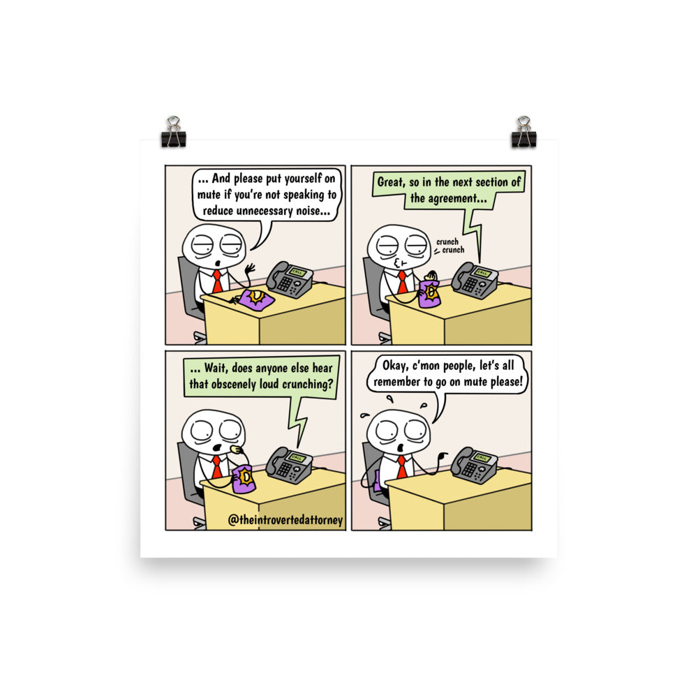 Unmuted | Best Lawyer Law Firm Gifts | Law Comic Print | Funny Gifts for Attorneys