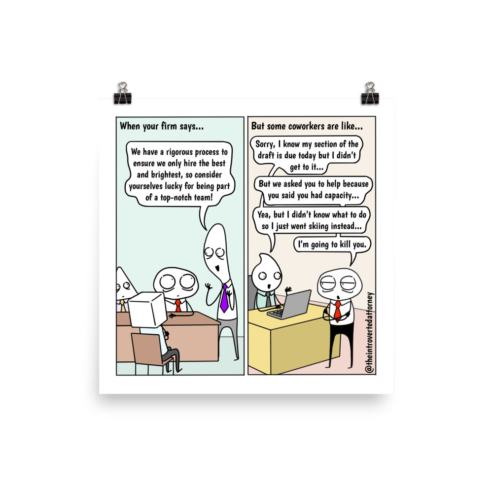 Funny Lawyer Comic Print | Best Attorney Gifts | Law Firm Humor