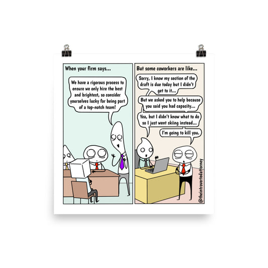 Top-Notch Team | Best Lawyer Law Firm Gifts | Law Comic Print | Funny Gifts for Attorneys
