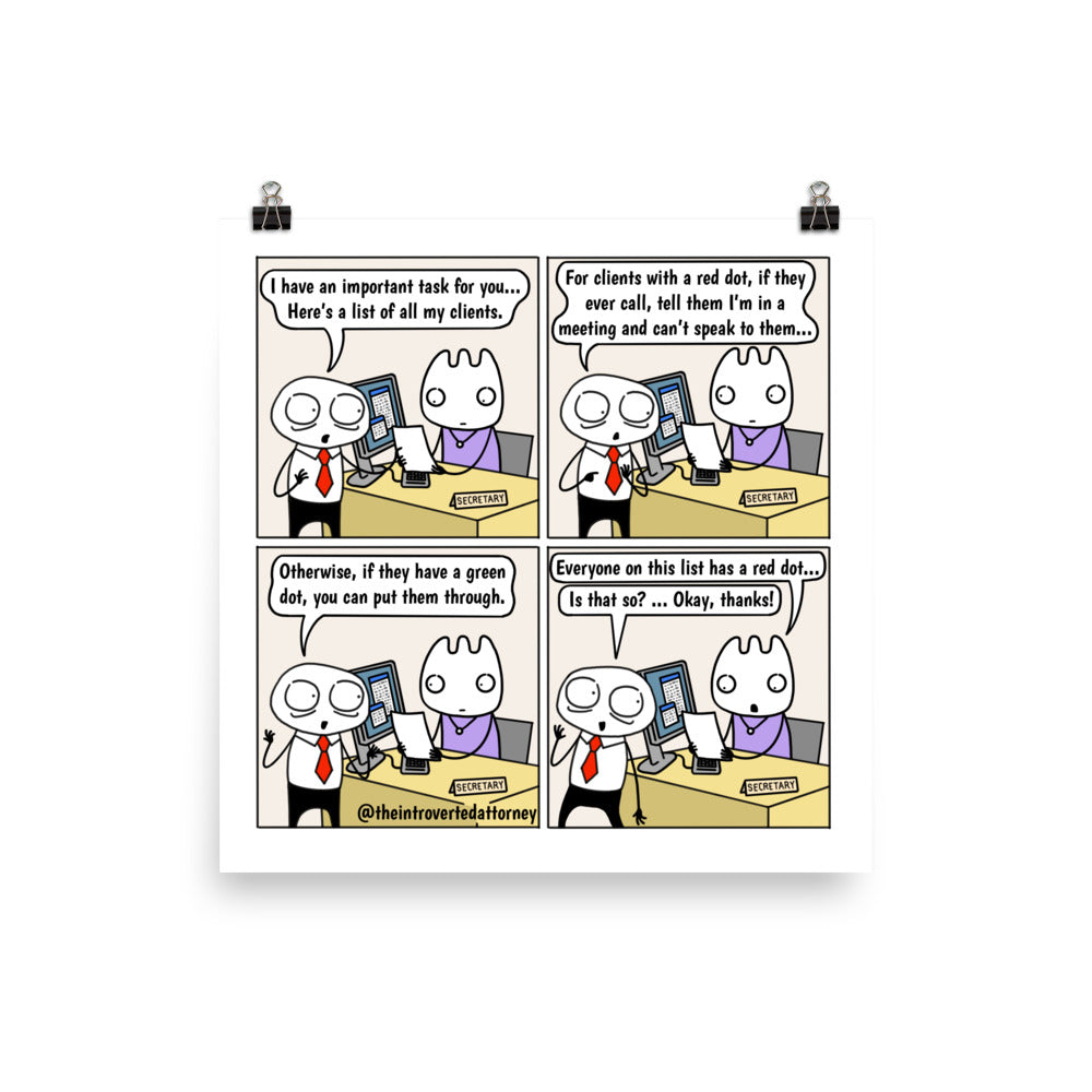 The List | Best Lawyer Law Firm Gifts | Law Comic Print | Funny Gifts for Attorneys