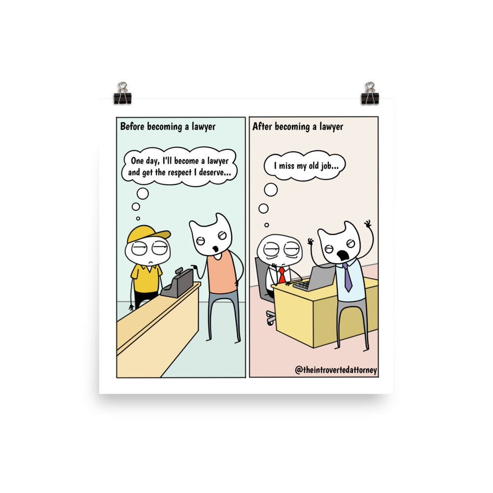 One Day | Best Lawyer Law Firm Gifts | Law Comic Print | Funny Gifts for Attorneys