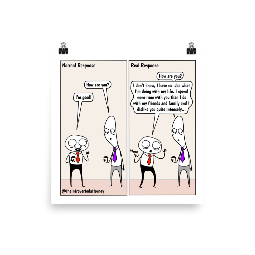 How Are You Really | Best Lawyer Law Firm Gifts | Law Comic Print | Funny Gifts for Attorneys