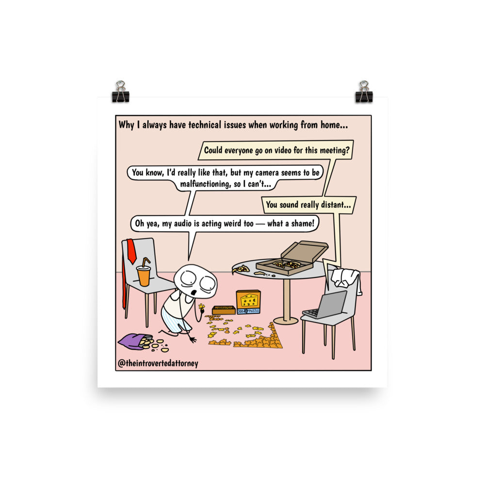 Technical Difficulties | Best Lawyer Law Firm Gifts | Law Comic Print | Funny Gifts for Attorneys