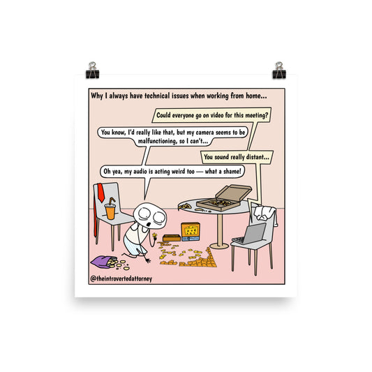 Technical Difficulties | Best Lawyer Law Firm Gifts | Law Comic Print | Funny Gifts for Attorneys