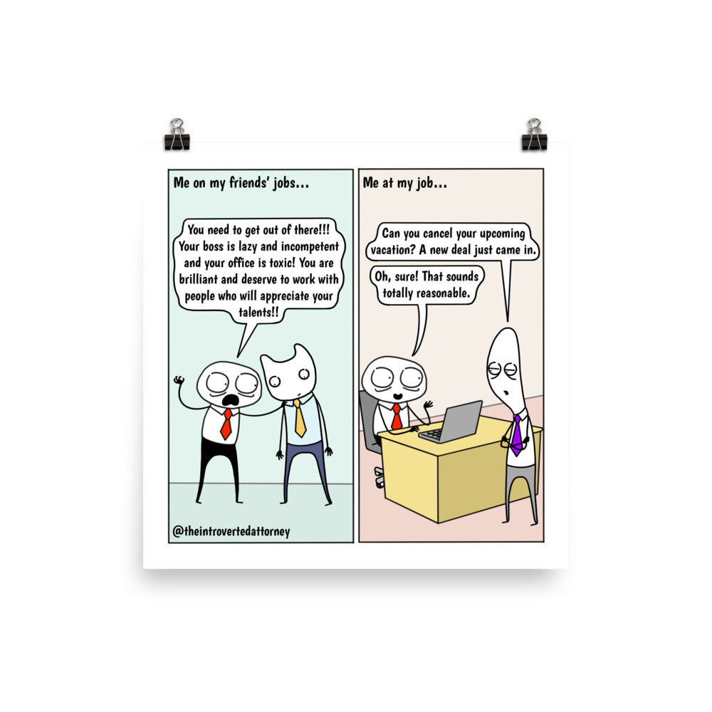 Me at My Job | Best Lawyer Law Firm Gifts | Law Comic Print | Funny Gifts for Attorneys