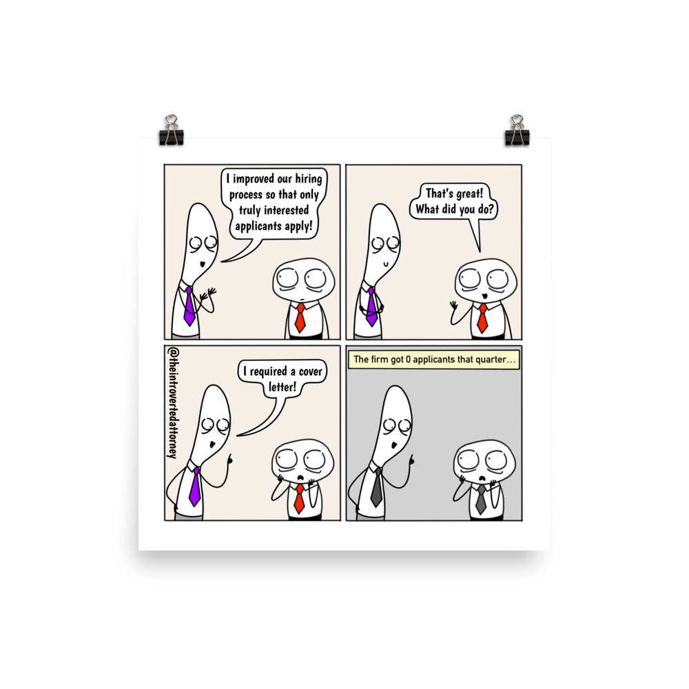 Cover Letter | Best Lawyer Law Firm Gifts | Law Comic Print | Funny Gifts for Attorneys