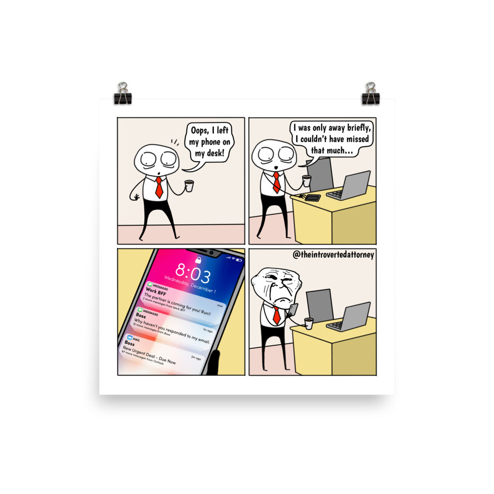 Notifications | Best Lawyer Law Firm Gifts | Law Comic Print | Funny Gifts for Attorneys