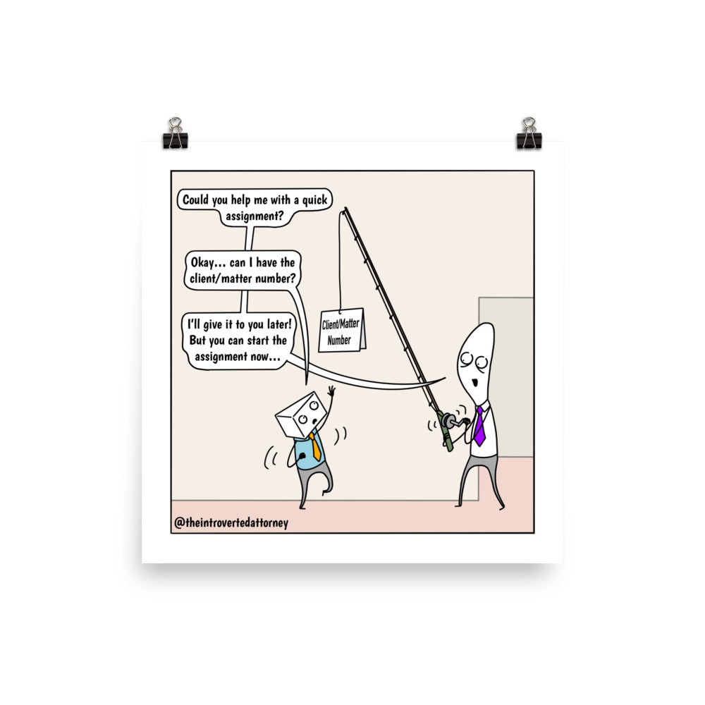Client Matter Number | Best Lawyer Law Firm Gifts | Law Comic Print | Funny Gifts for Attorneys